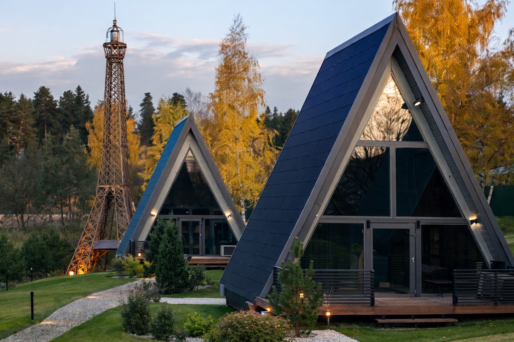Домики A-frame снаружи
